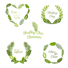 Tropical Leaves Banners and Tags - for your design and scrapbook