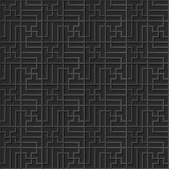 Seamless 3D elegant dark paper art pattern 338 Spiral Rectangle Cross
