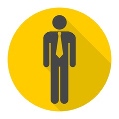 Businessman web icon with long shadow
