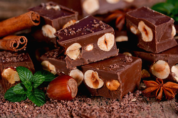 Chocolate with hazelnuts