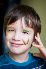 child with painted face