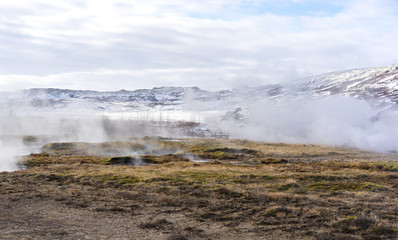 Geothermal Vents Geysir Iceland