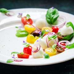 Colorful caprese salad