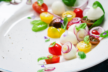 Colorful caprese salad