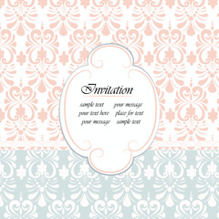 Vintage Invitation with ornaments. Vector