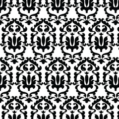 
Classic style damask ornament pattern in black and white. Vector