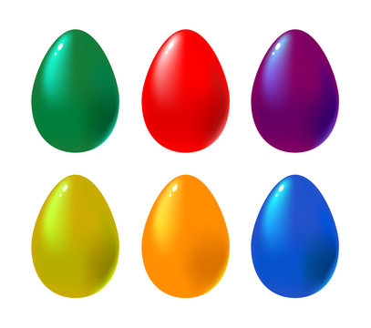 Set of colorful eggs. 