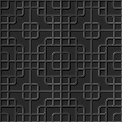 Seamless 3D elegant dark paper art pattern 348 Round Corner Square
