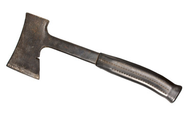old metal axe, it is isolated on the white