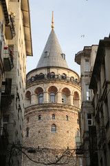 Galata Tower in Beyoglu, Istanbul City, Turkey