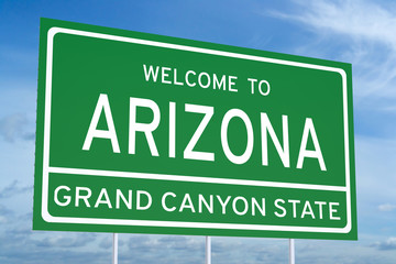 Welcome to Arizona concept on road sign