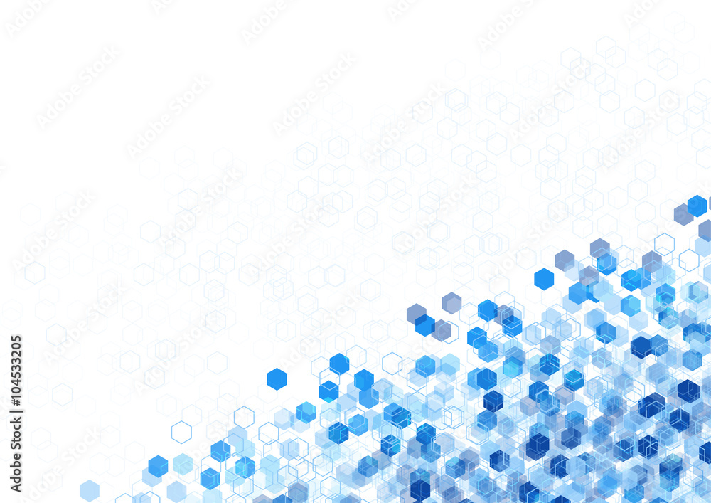 Wall mural geometric hexagon abstract vector background
