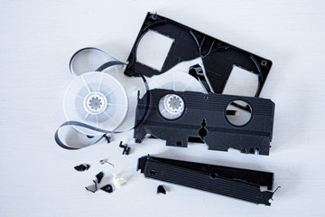 Old VHS tape broken