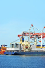 Cargo crane and ship