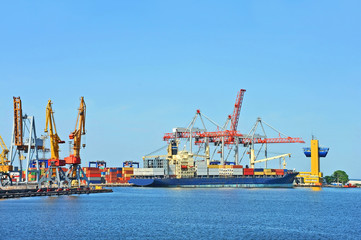 Cargo crane and ship