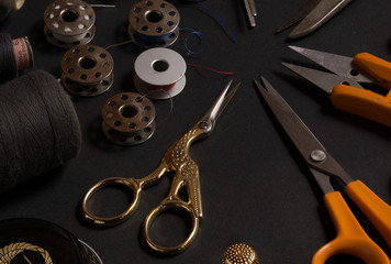 Obraz premium Clothing and fashion industry tools of creation.