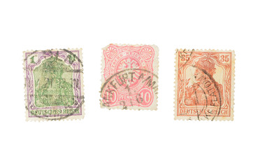 Fototapeta na wymiar postage stamp isolated on a white background. German postage sta