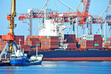 Cargo crane and ship
