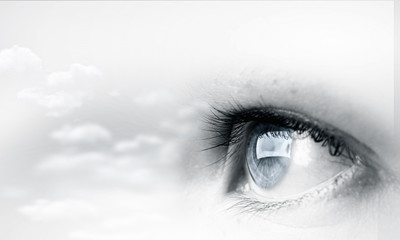 Woman eye in sky