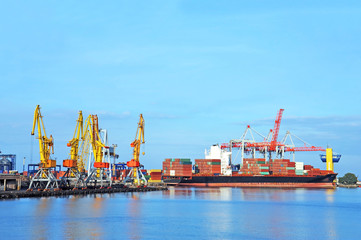 Cargo crane and ship