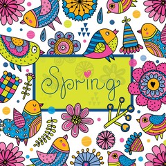 Love spring. Vector seamless pattern.