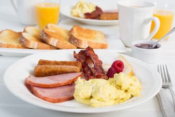 American breakfast for two