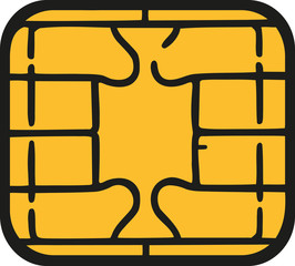 Chip of credit card - sim card chip