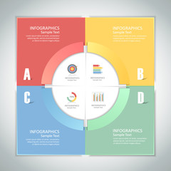 Design infographic template 4 steps for business concept.