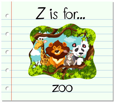 Flashcard letter Z is for zoo