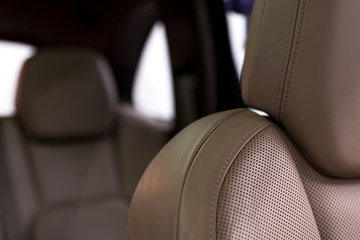 Detail of leather car seats.