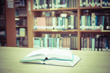 blur image of the library , Vintage color filter