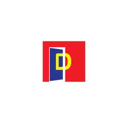D initial letter with door