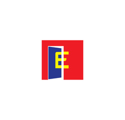 Fototapeta premium E initial letter with door