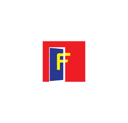 Obraz premium F initial letter with door