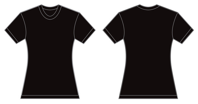 Women Black Shirt Design Template