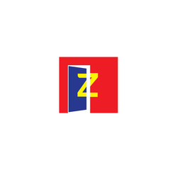 Z initial letter with door