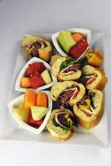 Roast Beef Deli Hoagie Appetizer on white background