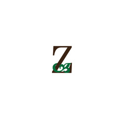 Z initial letter with green leaves