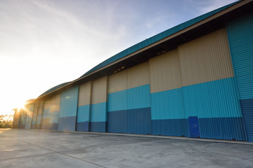 Obraz premium Closed hangar in aerodrome