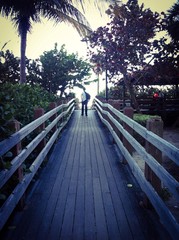 Fototapeta premium Man on the boardwalk