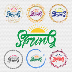 Hello Spring lettering calligraphy