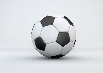 Obraz premium Soccer ball with shadows on gray background.