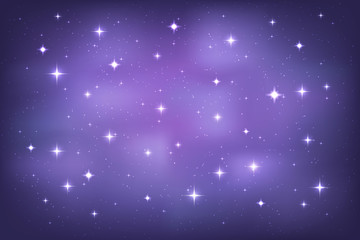Obraz premium Night sky with glittering stars background. Vector 