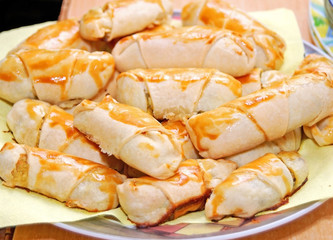 Homemade pies on plate