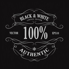 Hand drawn frame label vintage banner retro blackboard vector il