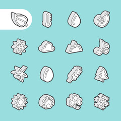 3D Fat Line Icons