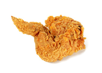 Fried chicken isolated on the white background