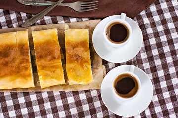 2 cups of coffee and cake or strudel.