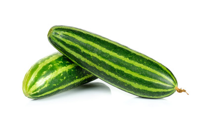 Striped cucumber isolated on the white background