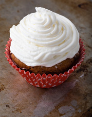 cupcake on steel plate